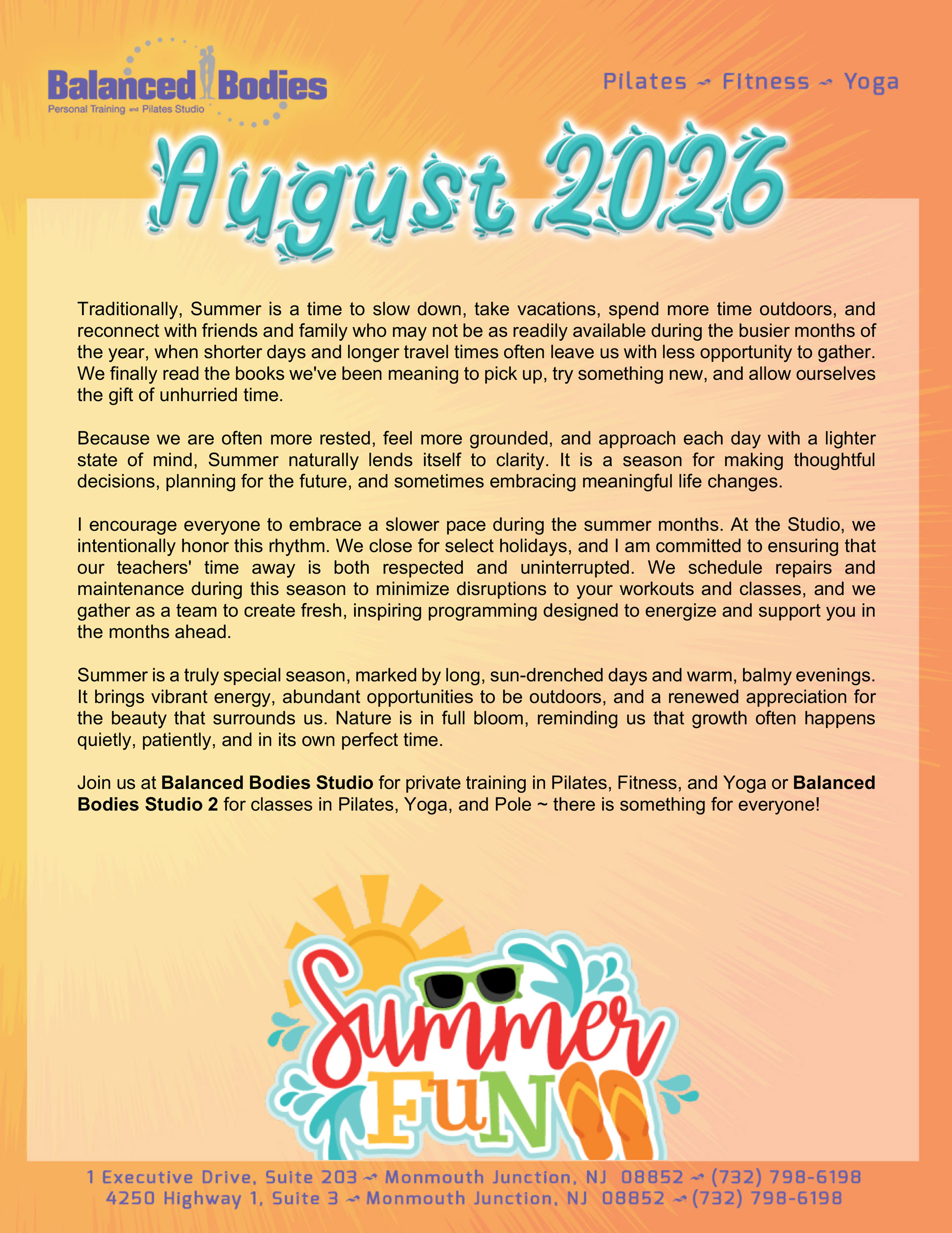 August 2026 Newsletter