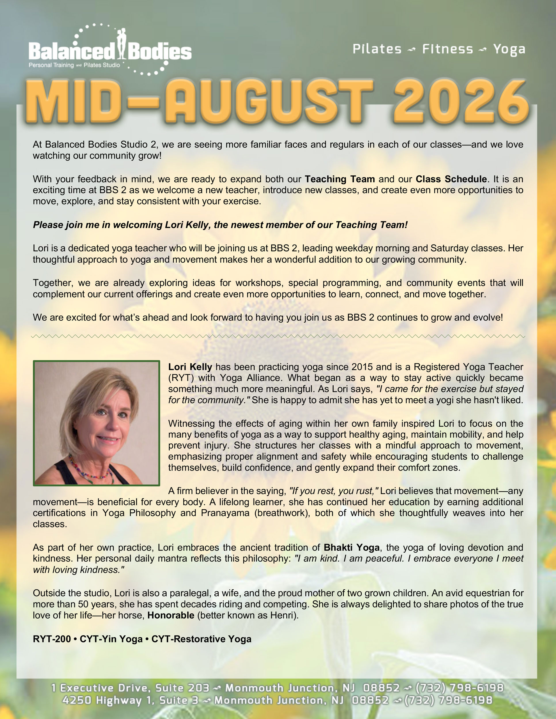 August 2026 Newsletter